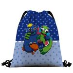 44845 Радужные друзья | Сумка-рюкзак текстильный "Друзья навеки", р-р 39х32см (голубая)