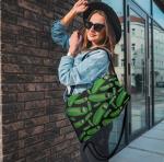 62245 Рик и Морти | Рюкзак текстильный "Рик Огурчик", р-р 39х32 (зеленый)