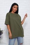 Футболка женская оверсайз (01004, хаки)