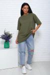 Футболка женская оверсайз (01004, хаки)
