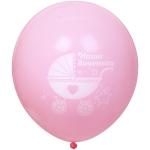 Воздушные шары 100 шт, 10"/25см Наша доченька (розовый/белый)