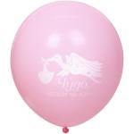 Воздушные шары 100 шт, 10"/25см Наша доченька (розовый/белый)