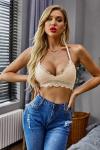Бежевый длинный кружевной бюстгальтер Bralette