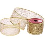 *Лента для декорирования "Волшебные искры" 6,3 см, 2,7 м, Золото