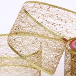 *Лента для декорирования "Волшебные искры" 6,3 см, 2,7 м, Золото