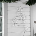 Светодиодная фигура «Ёлка со звёздами», 47 ? 71 см, дюралайт, 288 LED, 220 В, мерцание, свечение зелёное/белое