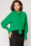 Блуза EVA GRANT 7288 изумруд (с галстуком)