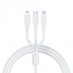 BY Кабель для зарядки 3 в 1 Классика iP/Micro USB/Type-C, 1м, 3A, белый