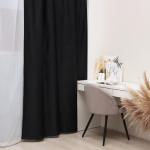 *Штора портьерная Этель 130*300 см, цв.черный, блэкаут, пл. 240 г/м2