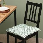 Подушка на стул Этель "Клетка" 40х40 см, цв. зелёный, 100% полиэстер