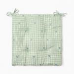 Подушка на стул Этель "Клетка" цв.олива, 40х40 см, 100% п/э