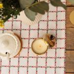 Дорожка на стол Этель Flower Cage 40?149 см, 100% хлопок, рогожка 186 г/м?, белая