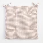 Подушка на стул Этель "Клеточка" 40х40 см, цв. бежевый, 100% полиэстер