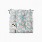 Подушка на стул Этель "Листья"цв.зеленый, 40х40 см, 100% п/э