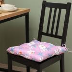 Подушка на стул Этель "Цветы" цв.сиреневый, 40х40 см, 100% п/э