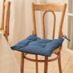 Подушка на стул Этель Freedom 42х42 см, цвет синий, лён 56%, хлопок 44% 405 г/м2