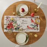 Дорожка на стол Этель «Пуансетия» 30?70 см, 100% хлопок, саржа 190 г/м?, белая