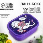 Ланч-бокс прямоугольный FoodVibes «Кот в космосе», 500 мл