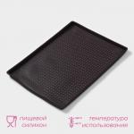 Коврик перфорированный прямоугольный Доляна, силикон, 40?31?1 см, тёмно-коричневый