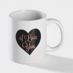 Кружка - хамелеон Доляна «Сердце», 350 мл, керамика, белая