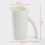 Кружка Доляна Coffee Brea, 300 мл, 11,5?7,8?12 см, керамика, белая