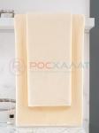 Махровое полотенце без бордюра кремовое ПМ-131