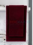 Махровое полотенце без бордюра темно-бордовое ПМ-122