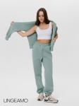 Женские брюки оверсайз из футера с начесом Lingeamo мятные КБ-25 (25)