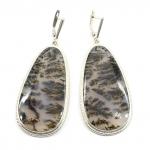 Серьги агат моховой 28*53мм