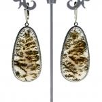 Серьги агат моховой 28*53мм