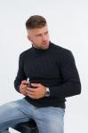 Мужской вязаный свитер с высоким воротом Happyfox