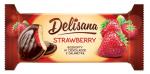 Бисквитное печенье с клубничной начинкой в шоколадной глазури Delisana Strawberry 135 гр