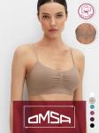 OmD 1111S Cotton Майка Toп женская (кроп-топ на тонких бретелях с вкладышами), CO