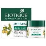 BIOTIQUE Myristica acne control spot correction cream Маска для лица против акне с порошком мускатного ореха 20г