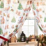 Комплект штор для кухни с подхватами «Новогодняя сказка» 145?180 см - 2 штуки, габардин