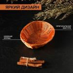 Корзинка для фруктов и хлеба Доляна «Капучино», 17?14?4 см, пластик, плетёная, коричневая