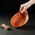 Корзинка для фруктов и хлеба Доляна «Капучино», 17?14?4 см, пластик, плетёная, коричневая