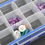 Органайзер для хранения мелочей, с подвесом, 15 ячеек, 23?12?3.5 см, прозрачный, синий