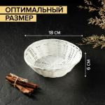 Корзинка для подачи фруктов и хлеба Доляна «Молоко», 18?6 см, пластик, плетёная, белая