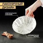 Корзинка для подачи фруктов и хлеба Доляна «Молоко», 18?6 см, пластик, плетёная, белая