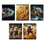 "Светоч"   Т91   Тетрадь ученическая общая,   A5+   96 л.  на скобе   65 г/кв.м , белизна 100 \%  5 шт.  клетка