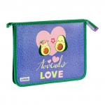 Папка для тетрадей 1 отделение, А5, ArtSpace Avocado, 240*190*40мм, пластик, на молнии, ПТЛ-715_48921