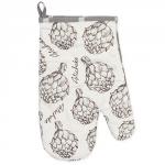Прихватка 'Рукавичка' 30х17 , стеганая, рогожка, 100 % хлопок, 'Артишоки'