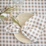 *Набор салфеток декоративных 35х35 (4 шт.) 'Клетка виши бежевый'