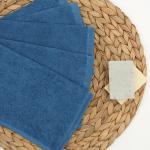 *Комплект махровых салфеток для уборки 5 шт. (30х30), 100% хлопок, 380 гр./кв.м., 'Синий'