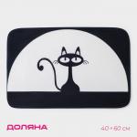 Коврик для ванной и туалета Доляна «Чёрная кошка», 40?60 см, рисунок МИКС
