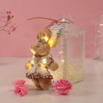 Набор подарочный «Зайка в платье», мыльные розовые розы 5 шт., роса, 7?7?12 см