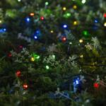 Гирлянда «Нить», 10 м, IP44, 100 LED, 2 режима, солнечная батарея, тёмная нить, свечение мульти