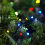 Гирлянда «Нить», 20 м, 200 LED, 2 режима, солнечная батарея, тёмная нить, свечение мульти
