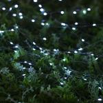 Гирлянда «Нить», 20 м, IP44, 200 LED, 2 режима, солнечная батарея, серебристая нить, свечение белое